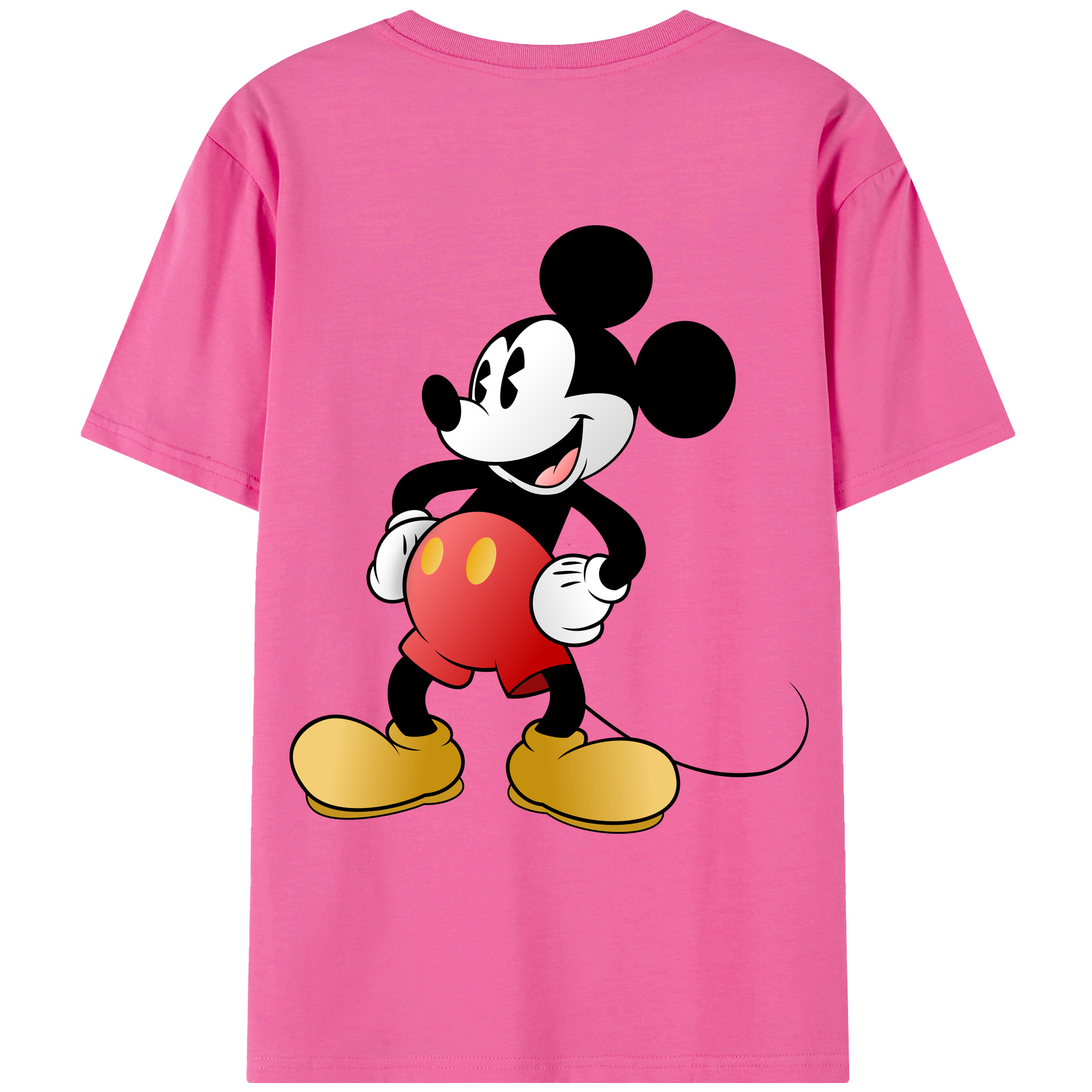 （画像用） ミッキーマウス Mickey Mouse レディース半袖Tシャツ(バックプリント)